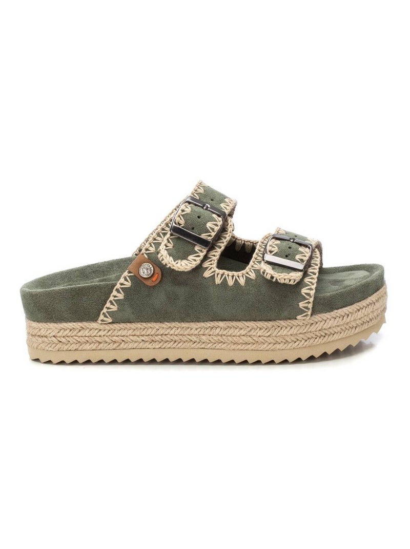 Sandales décontractées avec boucle Kaki - Kiabi