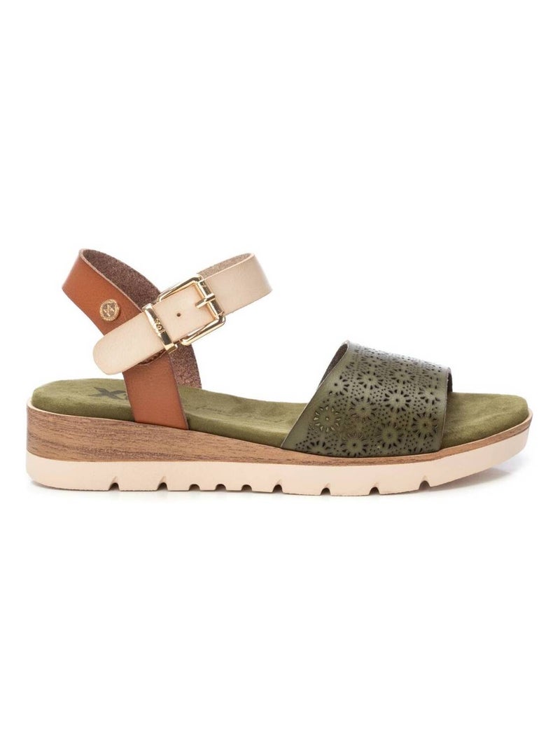 Sandales décontractées avec boucle Kaki - Kiabi