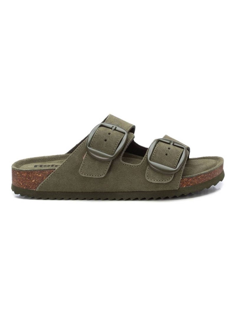 Sandales décontractées avec boucle Kaki - Kiabi