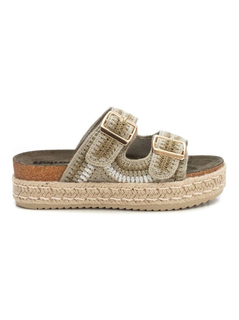 Sandales décontractées avec boucle Kaki - Kiabi