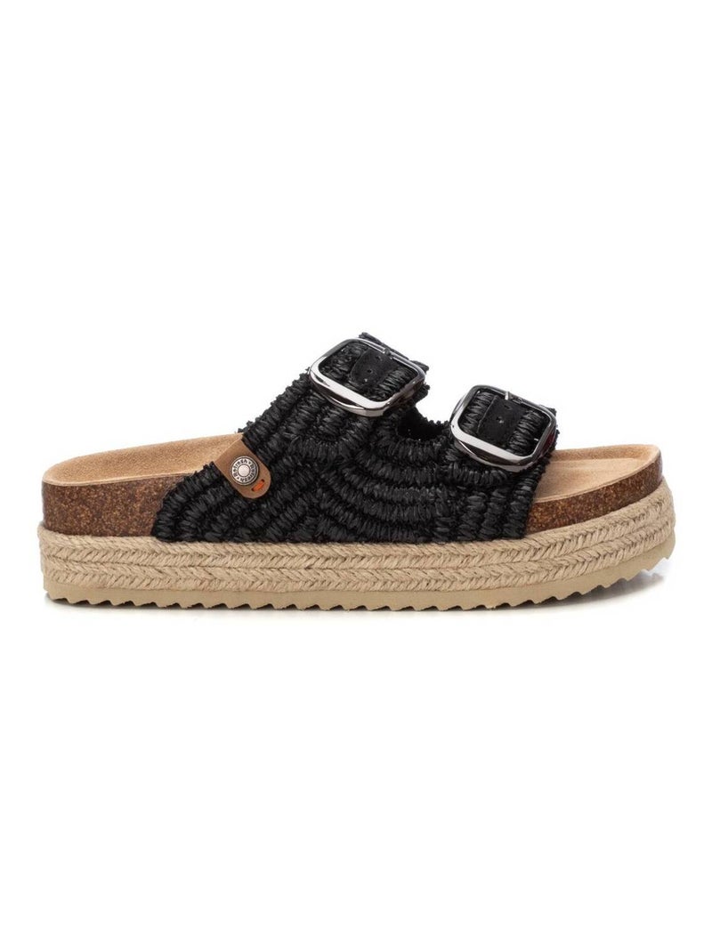 Sandales décontractées avec boucle Noir - Kiabi