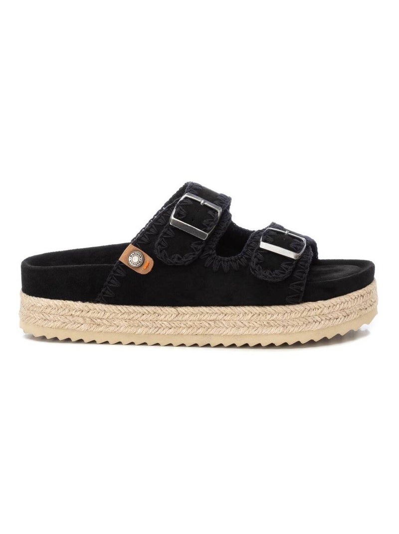 Sandales décontractées avec boucle Noir - Kiabi