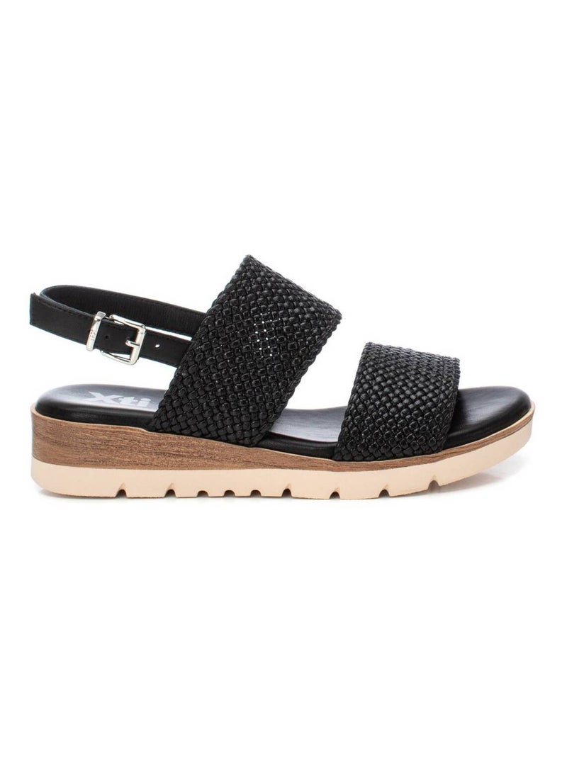 Sandales décontractées avec boucle Noir - Kiabi