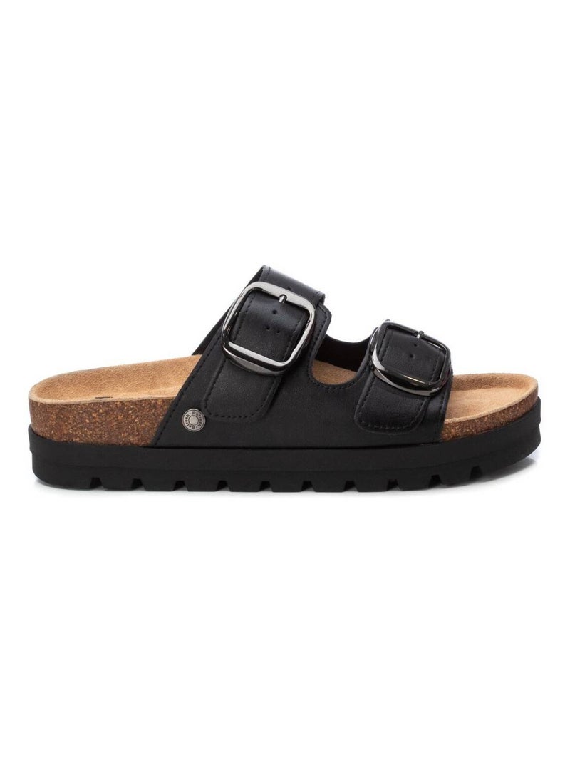 Sandales décontractées avec boucle Noir - Kiabi