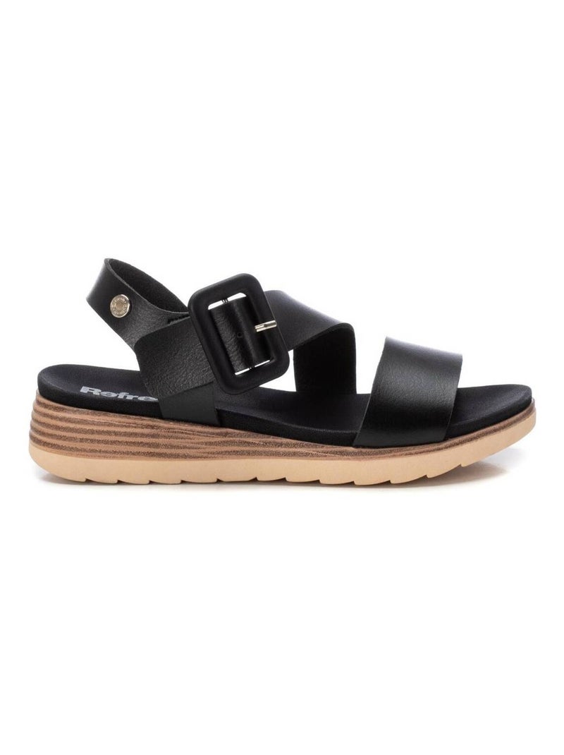 Sandales décontractées avec boucle Noir - Kiabi