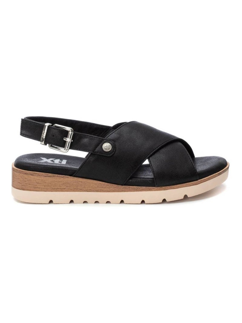 Sandales décontractées avec boucle Noir - Kiabi
