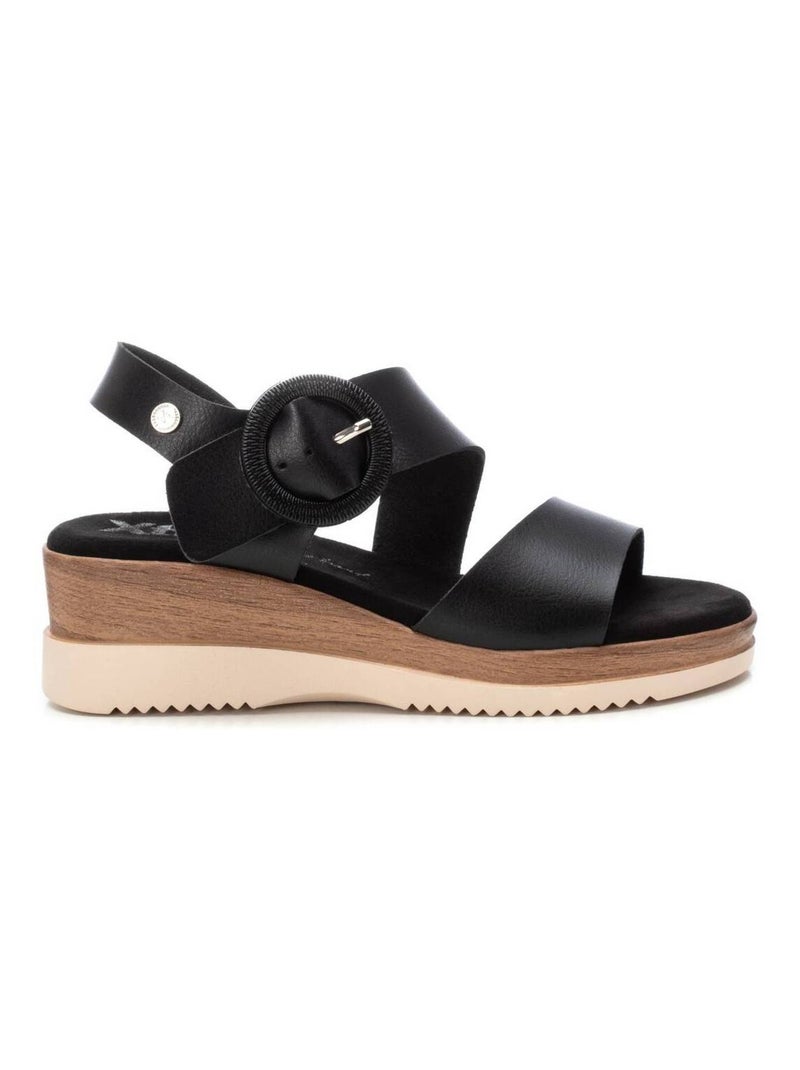 Sandales décontractées avec boucle Noir - Kiabi