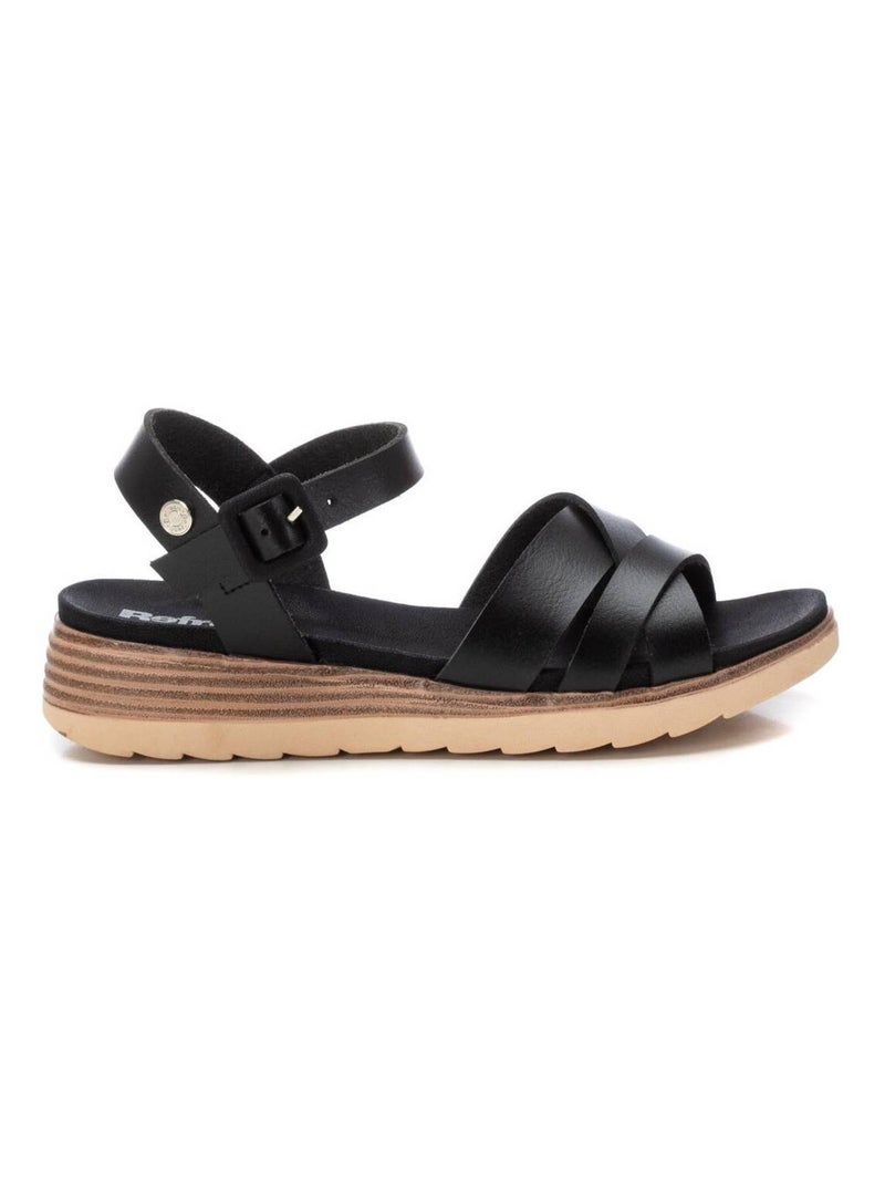 Sandales décontractées avec boucle Noir - Kiabi