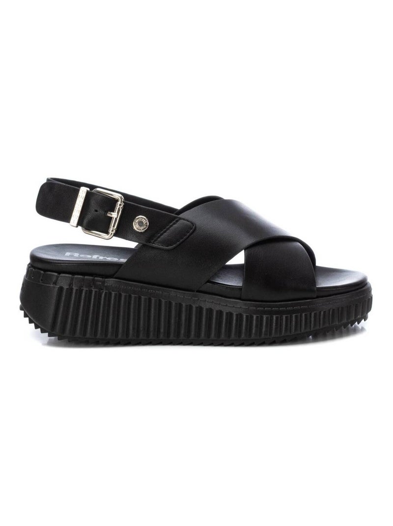 Sandales décontractées avec boucle Noir - Kiabi