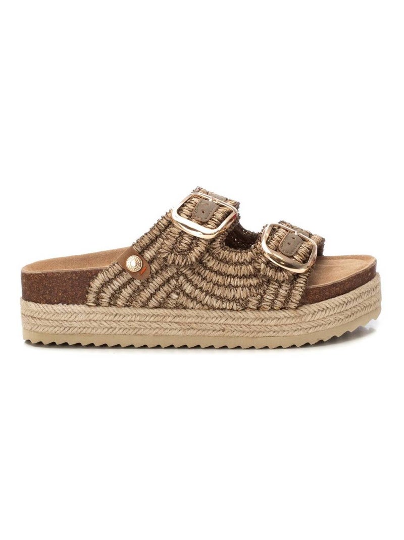 Sandales décontractées avec boucle Taupe - Kiabi