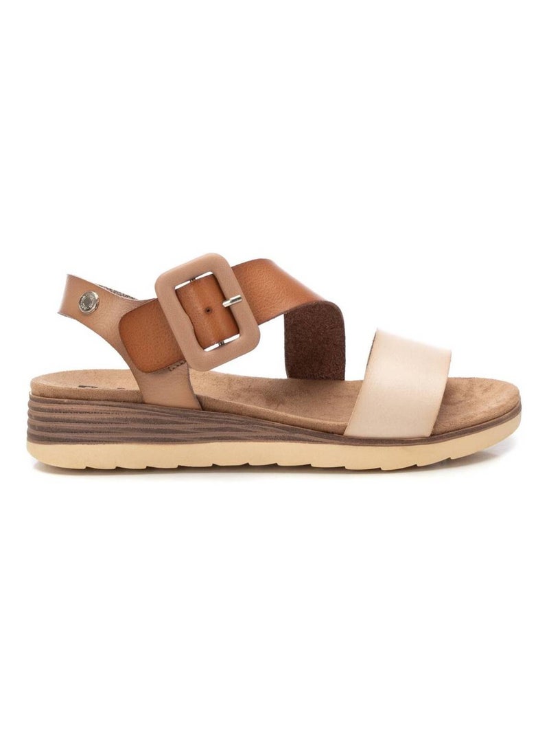 Sandales décontractées avec boucle Taupe - Kiabi