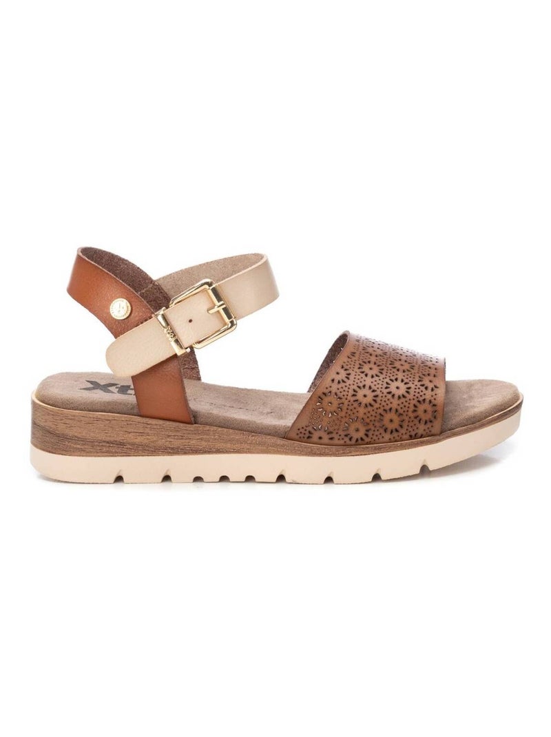Sandales décontractées avec boucle Taupe - Kiabi