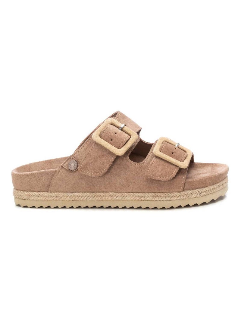 Sandales décontractées avec boucle Taupe - Kiabi