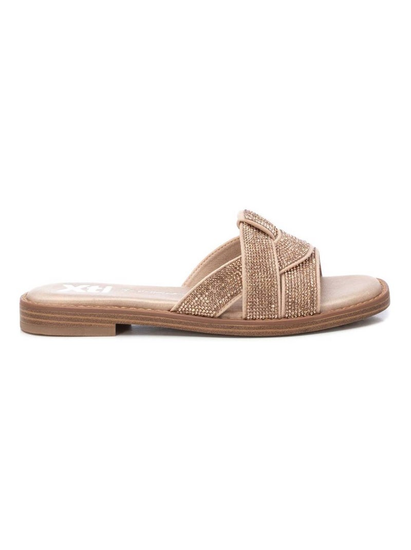 Sandales décontractées avec bride arrière Beige - Kiabi