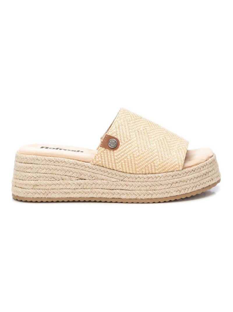 Sandales décontractées avec bride arrière et semelle compensée Beige - Kiabi