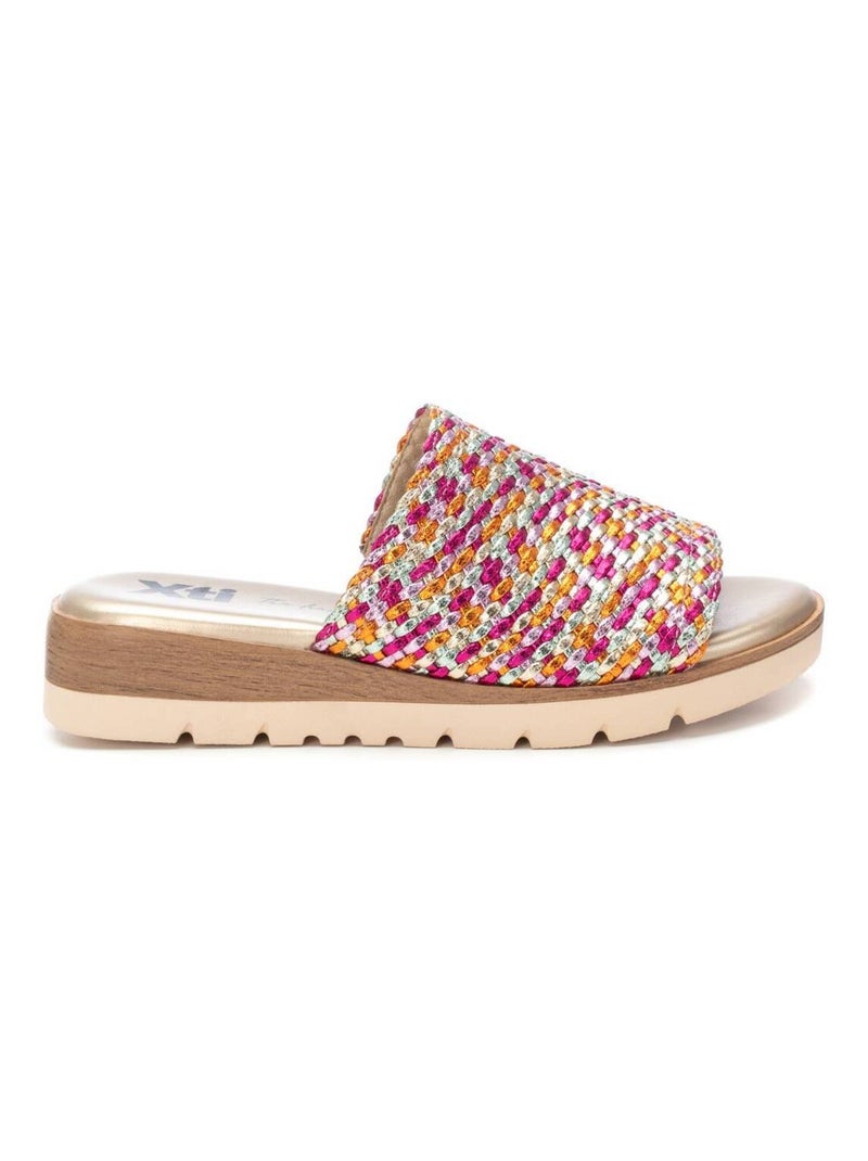 Sandales décontractées avec bride arrière et semelle compensée Mauve lilas - Kiabi