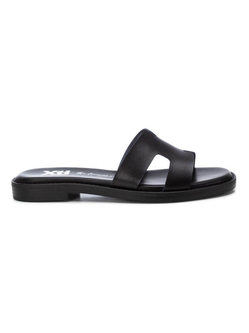 Sandales décontractées avec bride arrière Noir - Kiabi