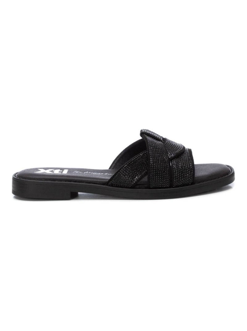 Sandales décontractées avec bride arrière Noir - Kiabi