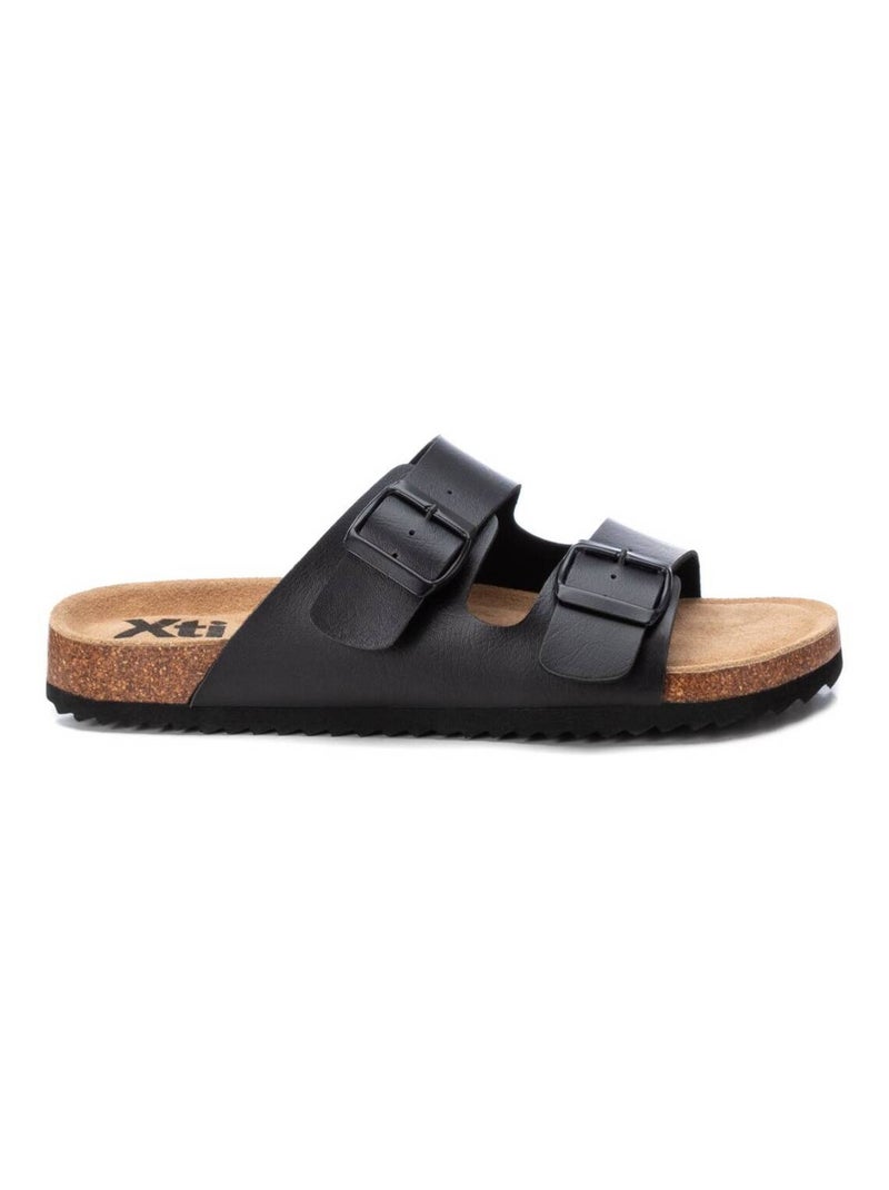 Sandales décontractées avec bride arrière Noir - Kiabi
