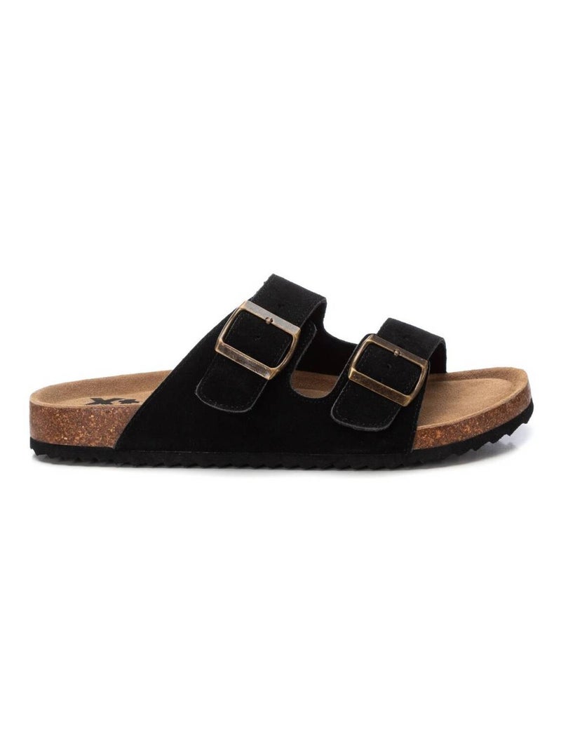 Sandales décontractées avec bride arrière Noir - Kiabi