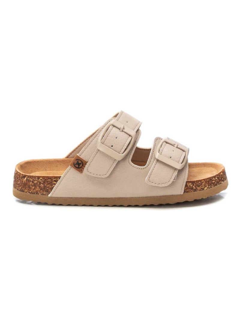 Sandales décontractées avec bride arrière Taupe - Kiabi