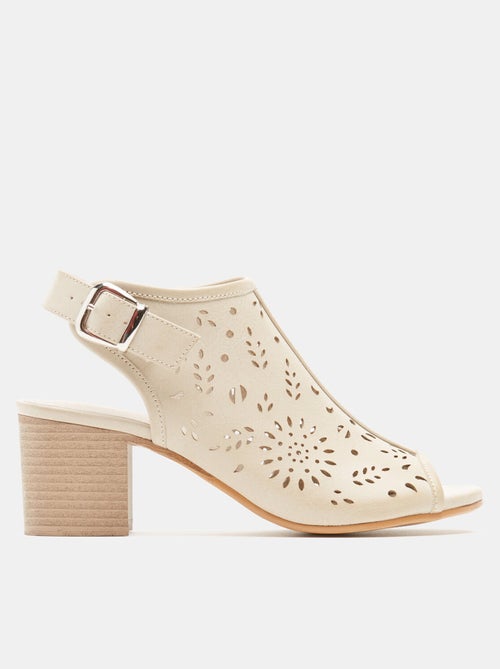 Sandales dessus ajouré et talon moyen large BATA - Kiabi