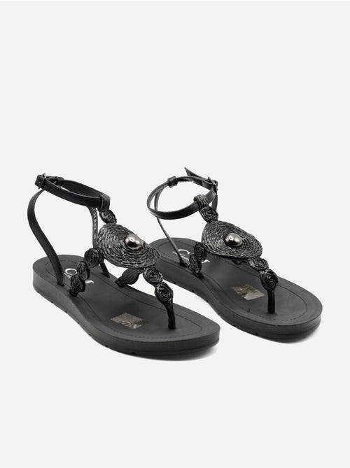 Sandales détails à perles - Kiabi