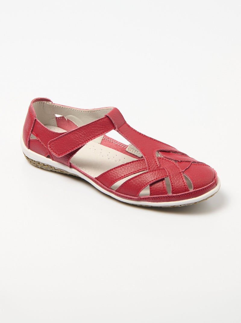 Sandales d'été largeur confort Rouge - Kiabi