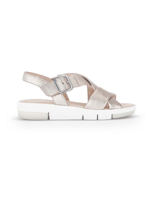 Sandales dorées en cuir Gabor - Kiabi