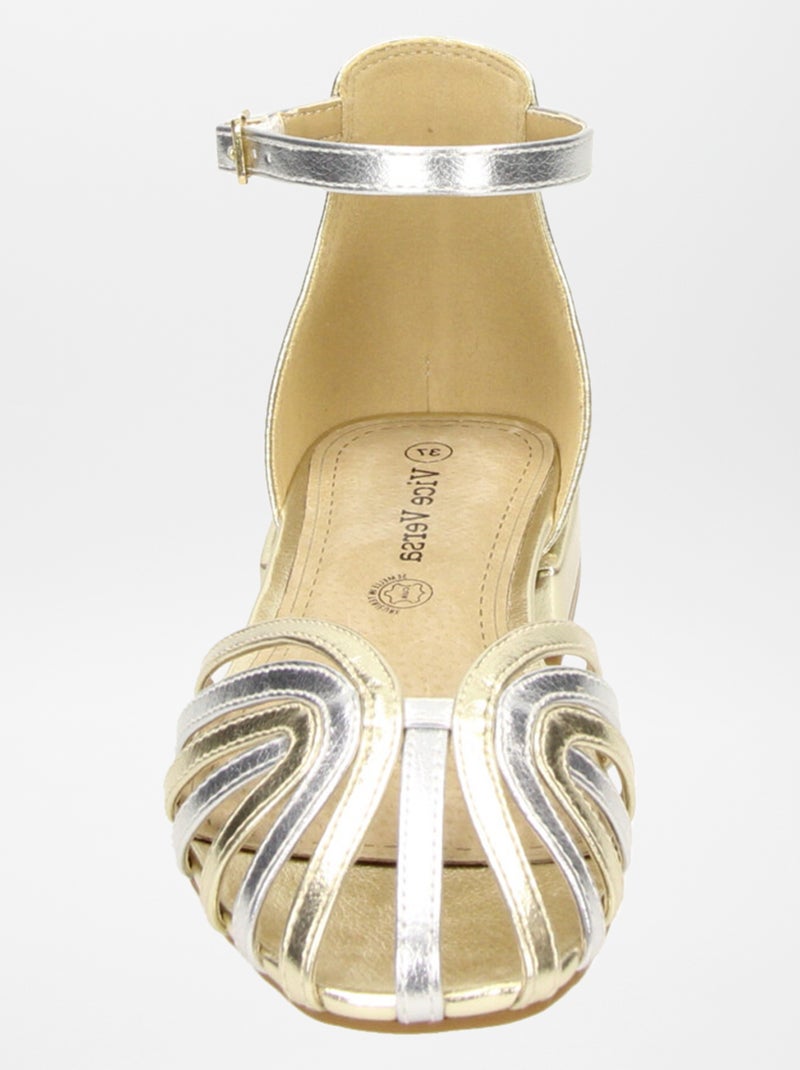 Sandales dorées et argentées Doré - Kiabi