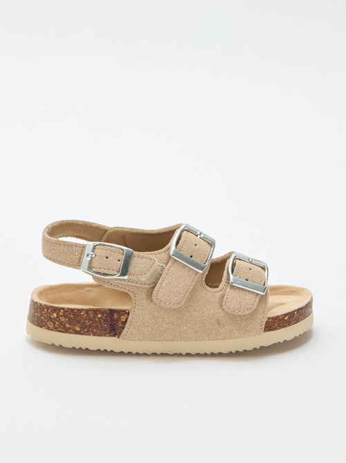 Sandales double bride avec boucles contrastantes - Kiabi