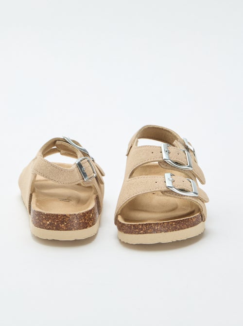 Sandales double bride avec boucles contrastantes - Kiabi
