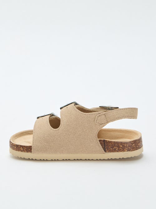 Sandales double bride avec boucles contrastantes - Kiabi