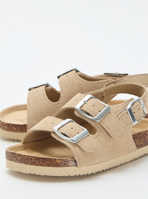 Sandales double bride avec boucles contrastantes - Kiabi
