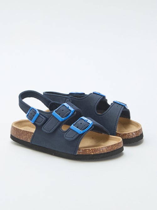 Sandales double bride avec boucles contrastantes - Kiabi