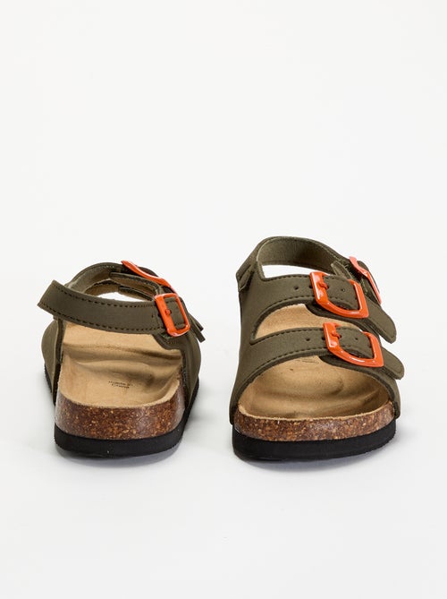 Sandales double bride avec boucles contrastantes - Kiabi