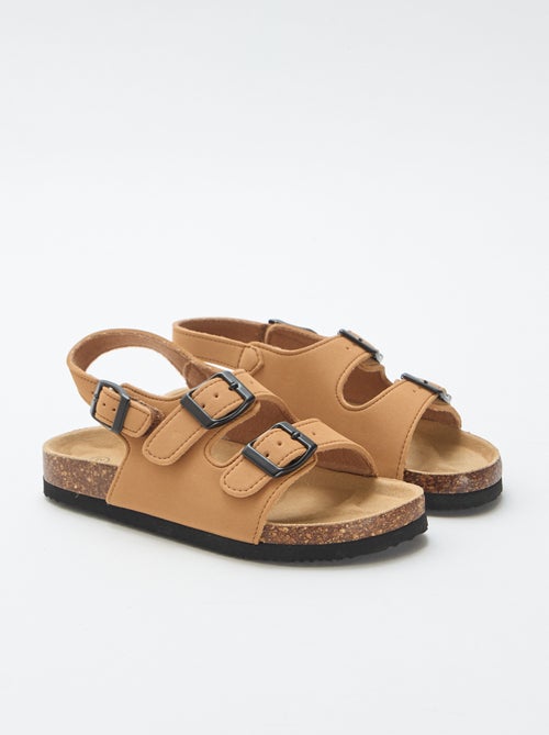 Sandales double bride avec boucles contrastantes - Kiabi