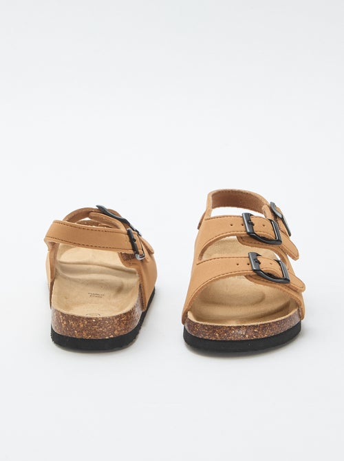 Sandales double bride avec boucles contrastantes - Kiabi