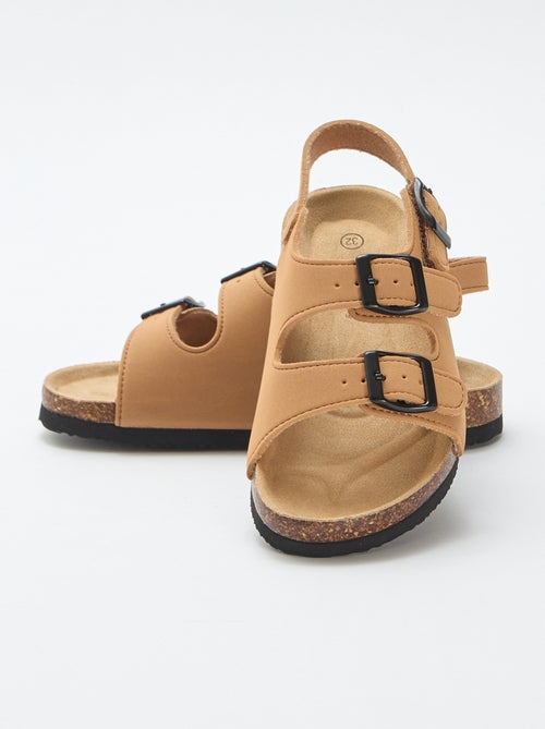 Sandales double bride avec boucles contrastantes - Kiabi