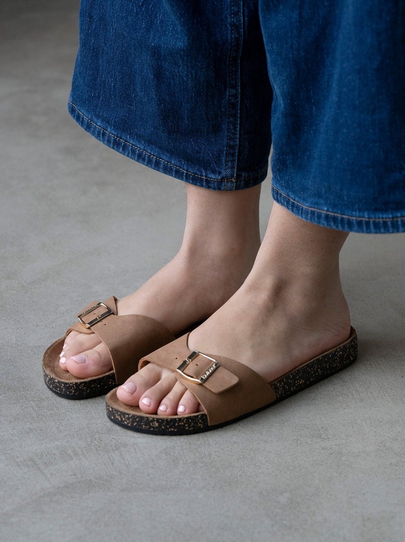 Sandales double bride  Isotoner Camel - Kiabi