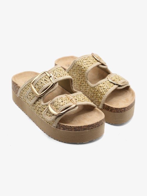 Sandales double bride tressé - Kiabi