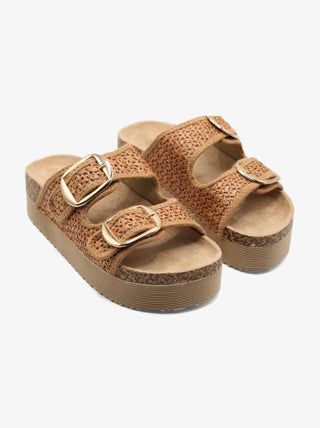 Sandales double bride tressé