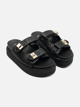 Sandales double bride tressé