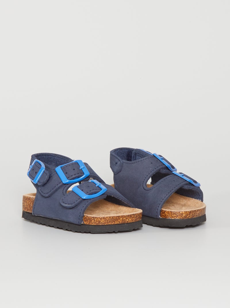 Sandales double brides bleu - Kiabi