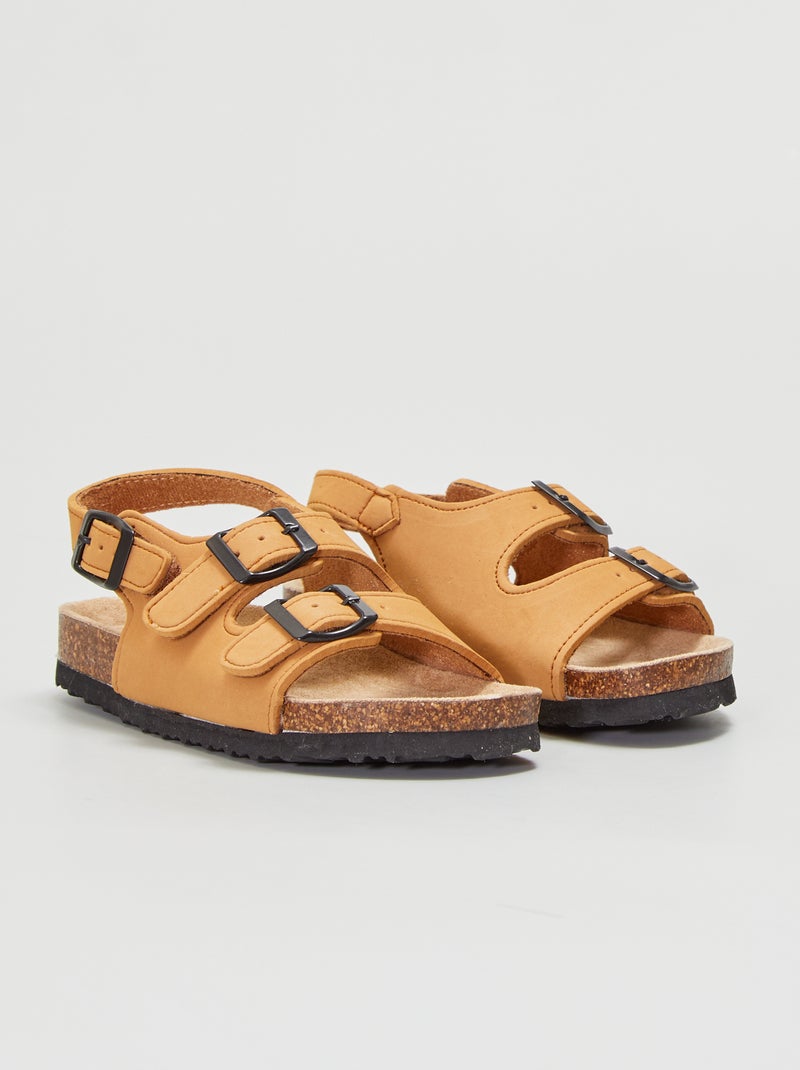 Sandales double brides camel - Kiabi