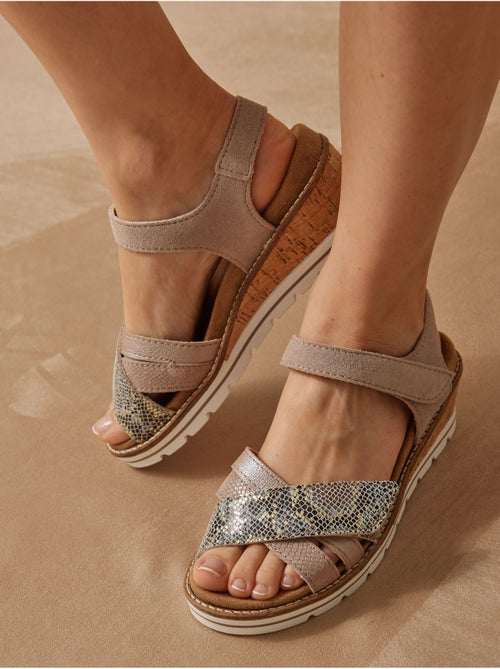 Sandales double scratch compensées - PEDICONFORT - Kiabi