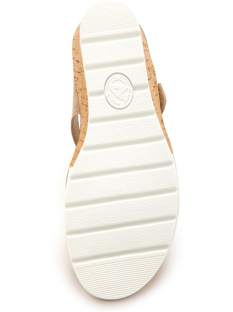Sandales double scratch compensées - PEDICONFORT Beige - Kiabi