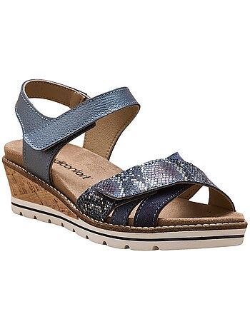 Sandales double scratch compensées - PEDICONFORT