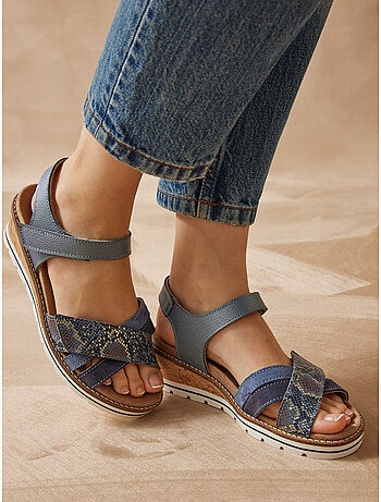 Sandales double scratch compensées - PEDICONFORT
