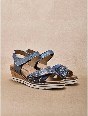 Sandales double scratch compensées - PEDICONFORT